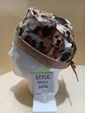 Dog Breeds Men's Skull/Chemo Surgical Scrub Hat/Cap Handmade