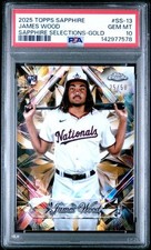 2025 Topps Chrome Sapphire #SS-13 James Wood RC Selections SSP Gold /50 PSA 10