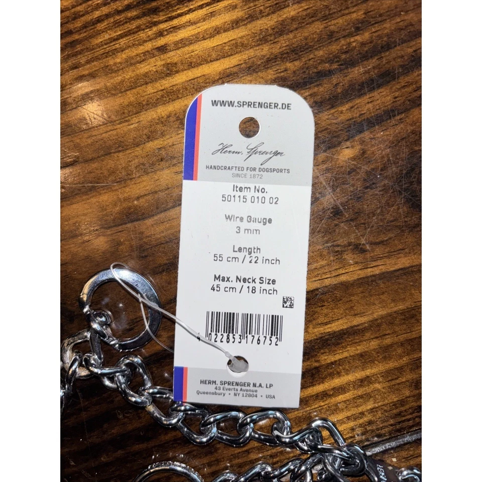 Herm Sprenger Chrome Plated Dog Training Collar Quick Release Med. 3.0mm 21-Inch - Image 2 of 4