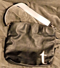 Borsa a tracolla Giani Bernini borsa a mano tracolla staccabile iniziale "T" nero/W pelle