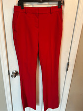 Express red dress pants columnist barley mid rise boot pants size 6R NWT