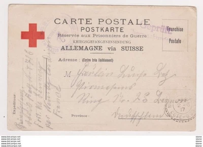 Carte en franchise militaire - Prisonniers de guerre - Allemagne via suisse - Photo 1/2