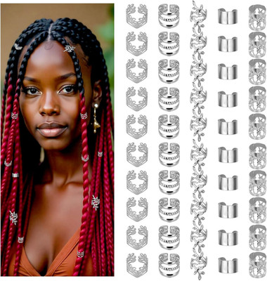 50 Stück Dreadlocks Schmuck,Haarperlen Zum Klipsen Braids Schmuck Goldener Haars