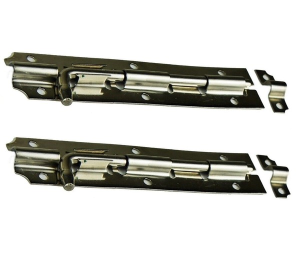 2 StüCk Bolzenriegel 153Mm Schubriegel ÜBerfalle TüRbeschlag Torriegel TüRriegel-image