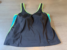black IT FIGURES swimsuit top tankini size plus 16W