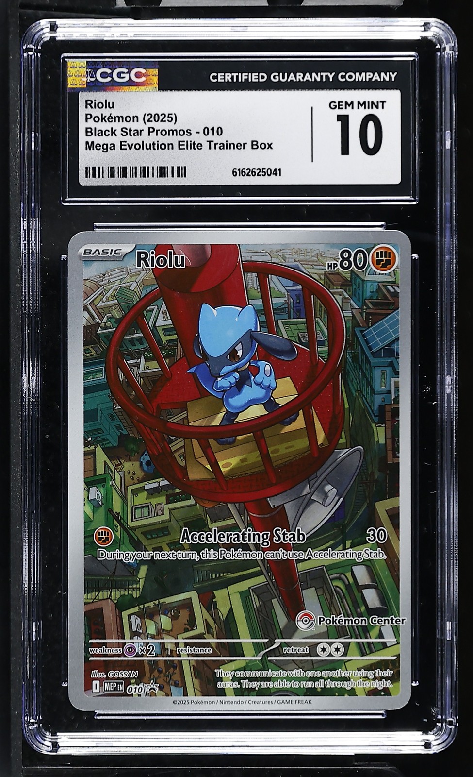 MISLABELED Riolu 010 - Pokémon Center Mega Evolution ETB CGC 10 GEM MINT