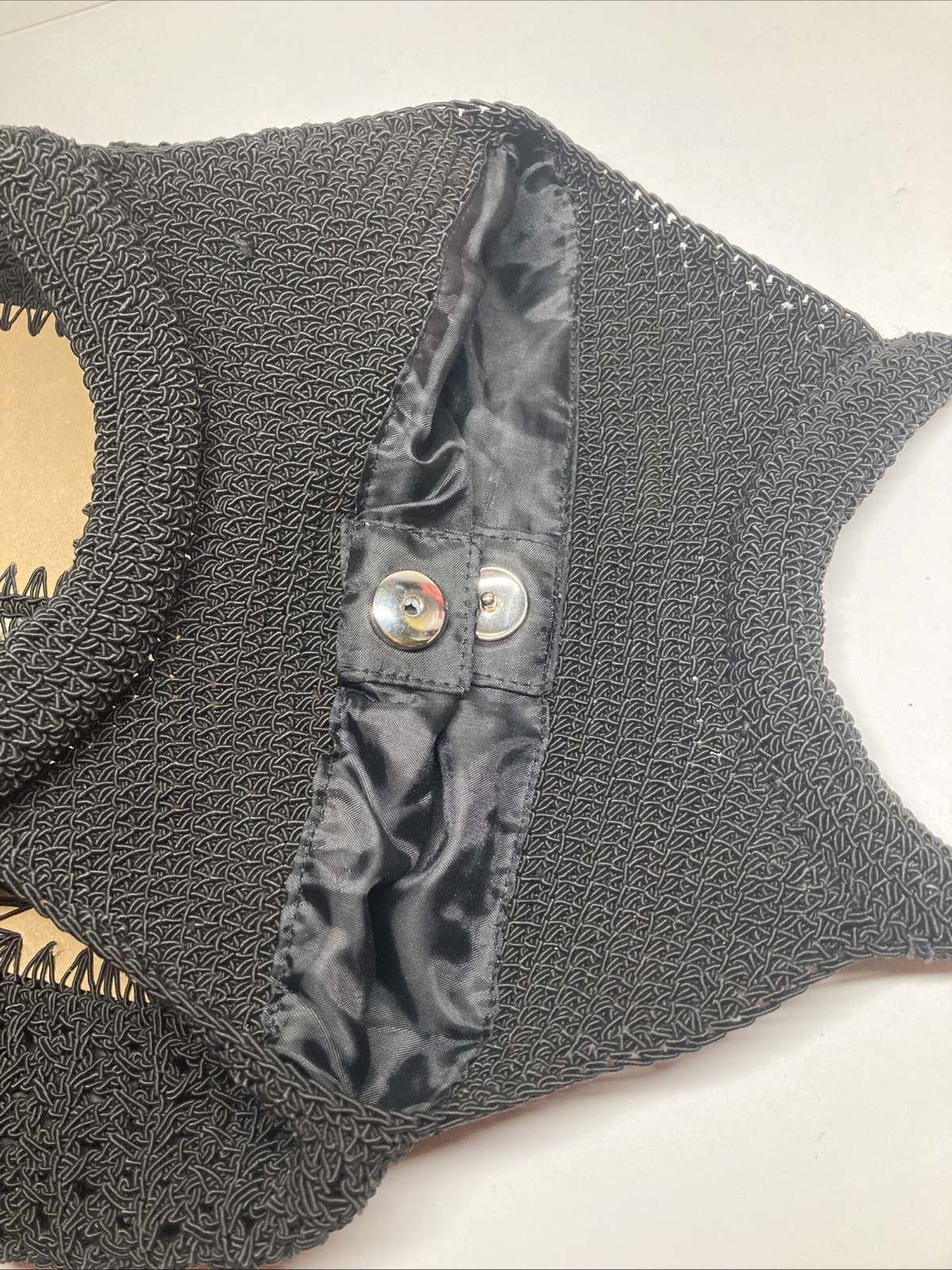 Vintage Chateau Macrame Black Patchwork Boho Wove… - image 10