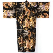 Kimono, japanischer Yukata Dragon & Tiger, schwarz L