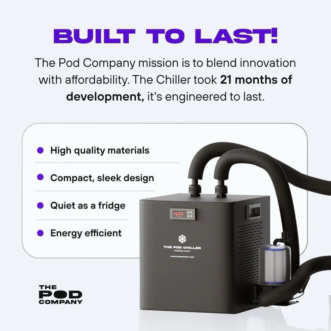 The Pro  Pod Chiller Indoor & Outdoor Standard Black Water Chiller 1/2 HP