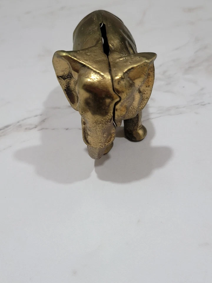 Vintage Brass Elephant Still Bank Heavy Excellent Condition  - Image 3 of 4