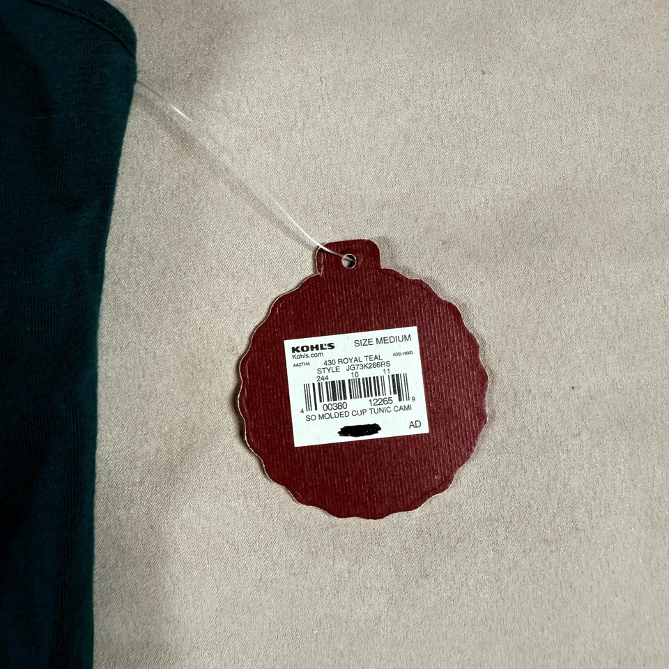 NWT SO Blue Green Womens Size M Fitted Molded Cup Perfect Tunic Cami Tank Top - Image 4 of 4