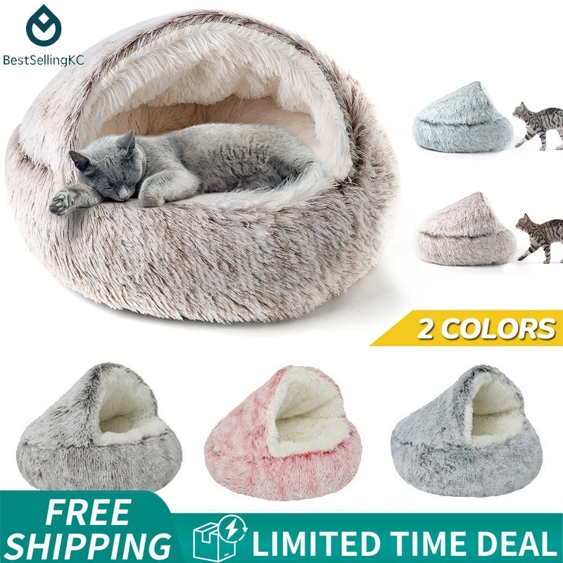 Cama Donut Para Perros Pequeña - Redonda, Súper Suave, Con Funda Lavable, Color Rosa (50 Cm)