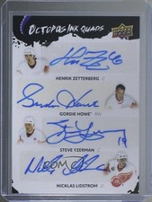 2025 Detroit Red Wings Centennial Quad Auto /10 Yzerman Zetterberg Lidstrom Howe