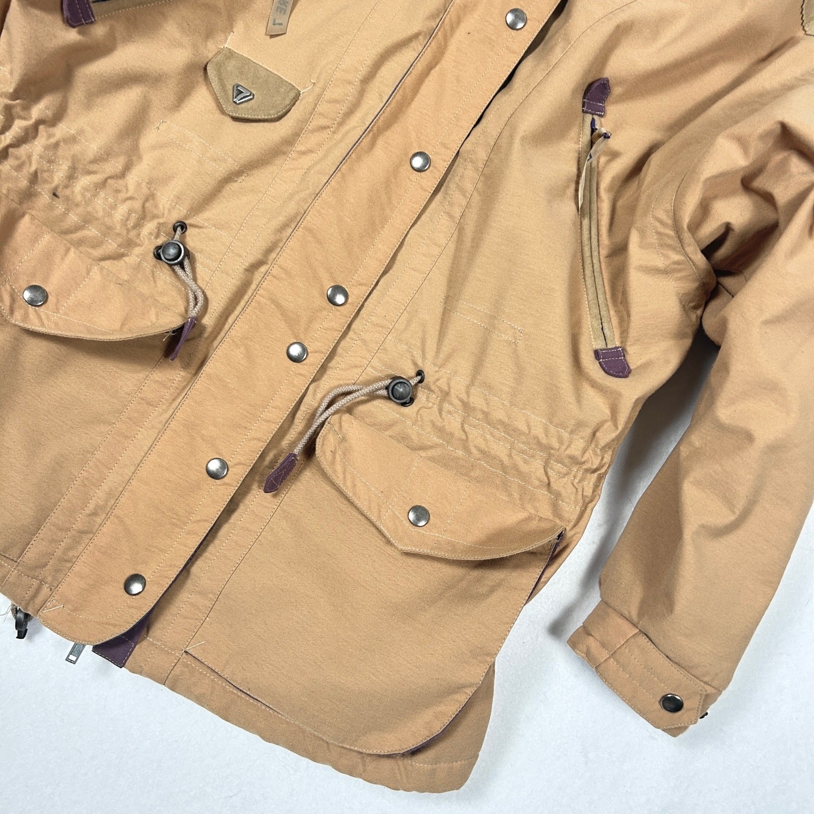 VTG Hickory Degre 7 Ski Jacket Made France Parka Canvas Fleece Lined Tan Large image 6