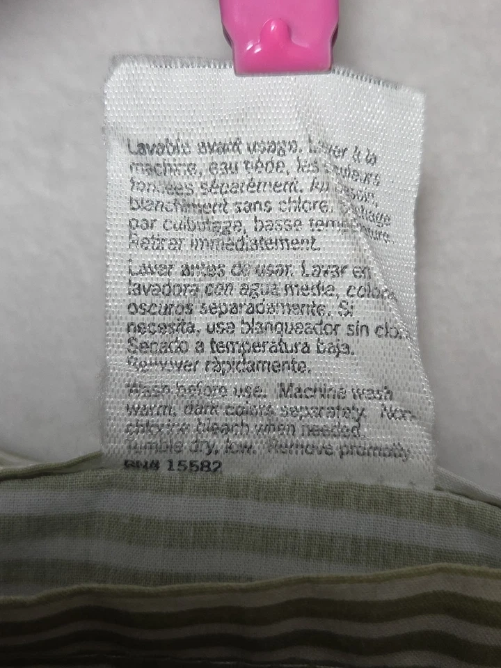 De Colección Años 90 Martha Stewart Everyday Rayas Verdes Festoneado Dobladillo Hoja Plana Doble Foto 4 de 4