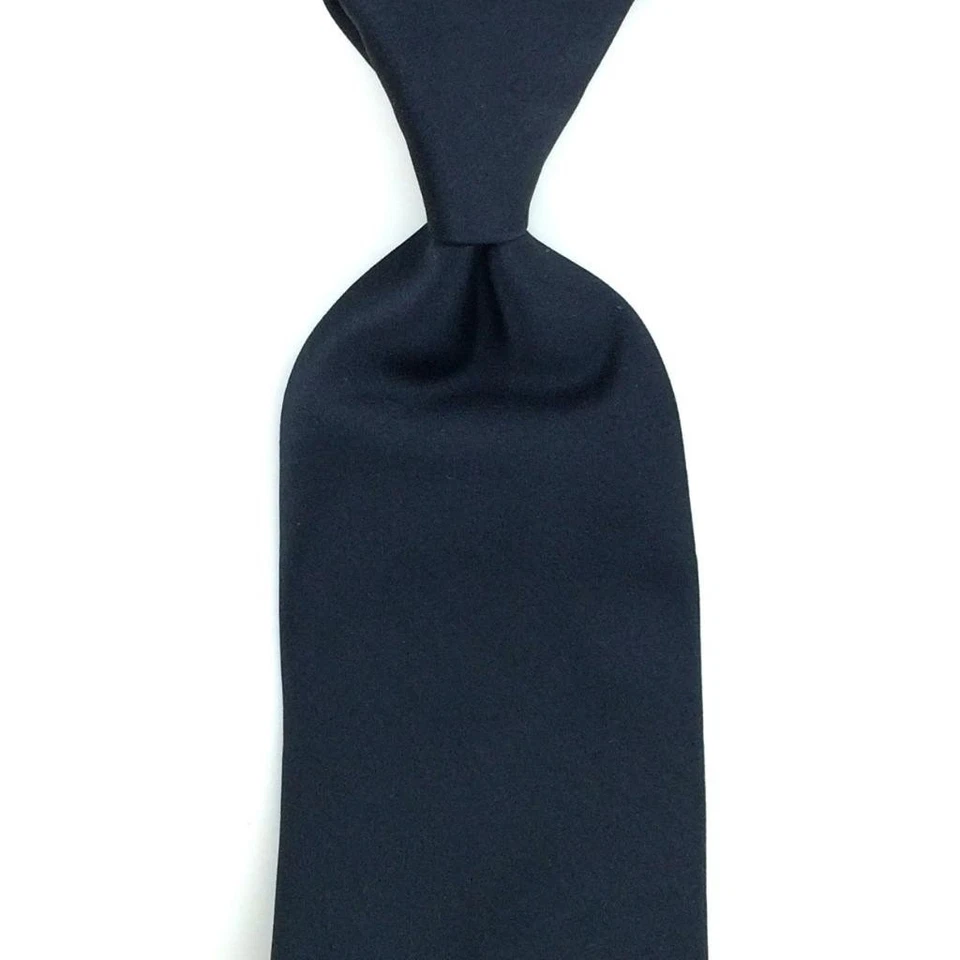 Corbata Thomas Rosa Hecha en Inglaterra Negra Sólida Estrecha Corbatas de Seda de Lujo L3 Nueva Foto 2 de 4