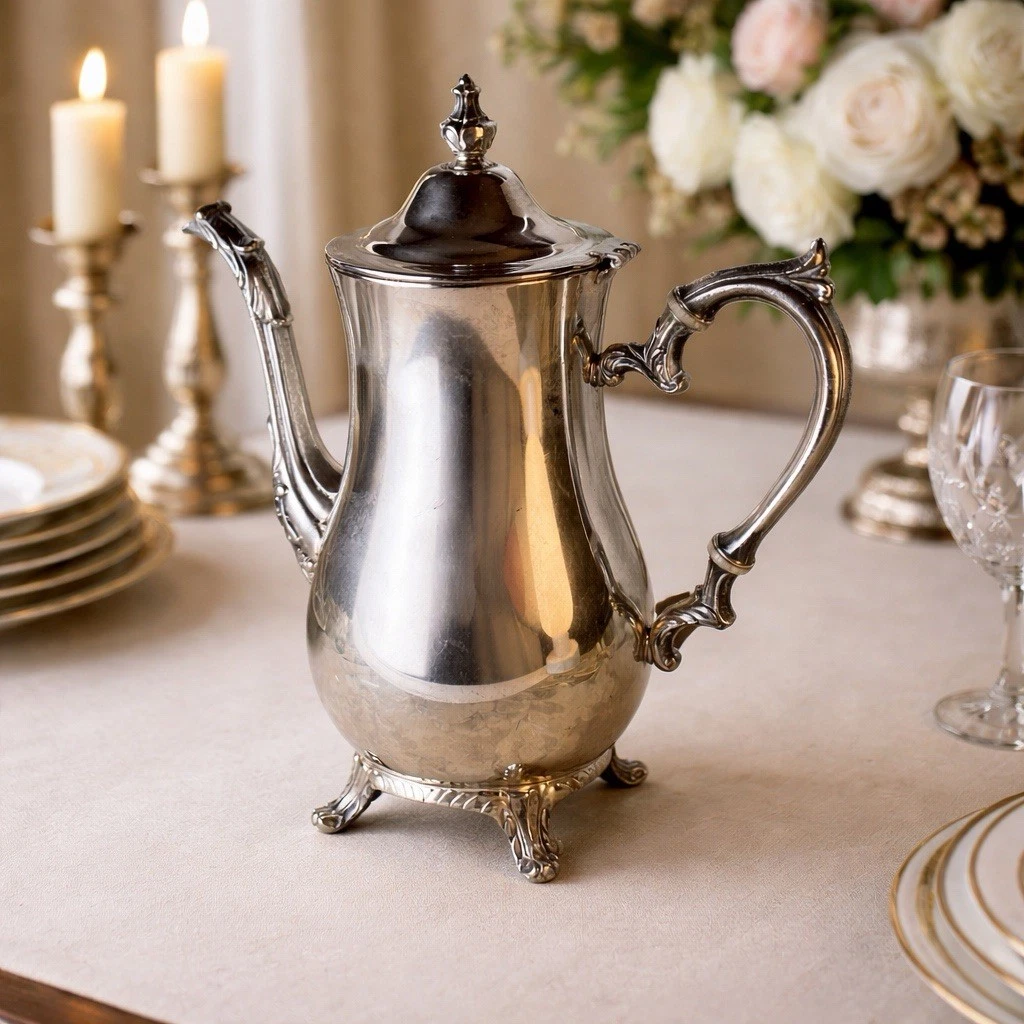 Wm. Rogers & Son Antique US Silver-Plated Teapots, Coffee Pots