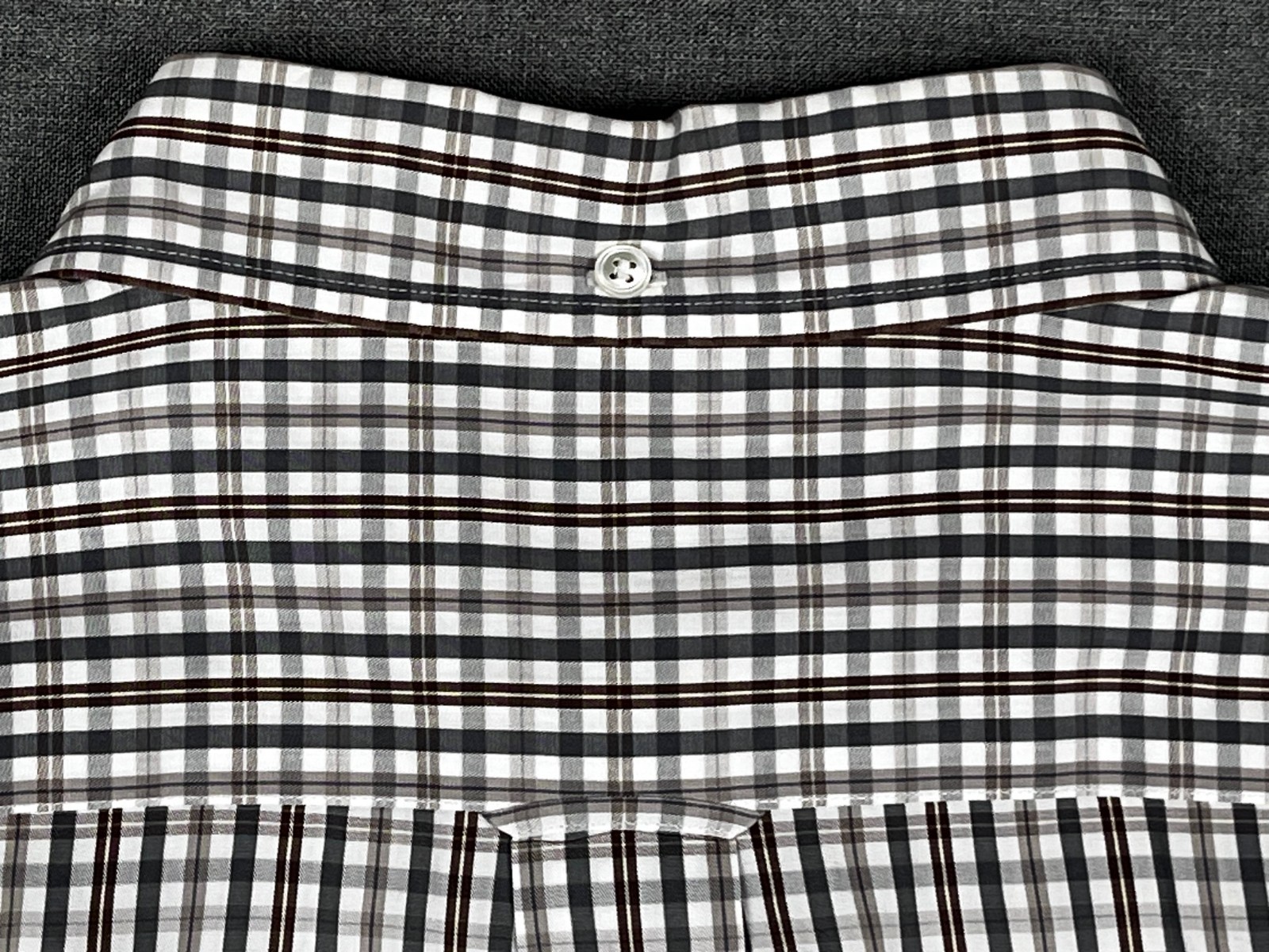 Faconnable Button Down Brown Gray Check Long Slee… - image 6