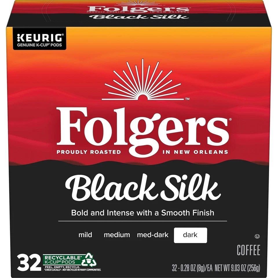 Cápsulas de café Folgers Dark Roast Black Silk K-Cup, 128 cápsulas Keurig K-Cup Foto 4 de 4