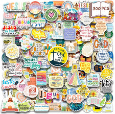 300PCS Inspirational Christian Stickers, Jesus Religious Stickers for Water Bott