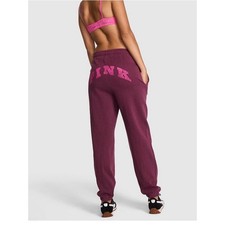 Victoria's Secret PINK Ivy Fleece Campus Sweatpants muted purple Sz Small
