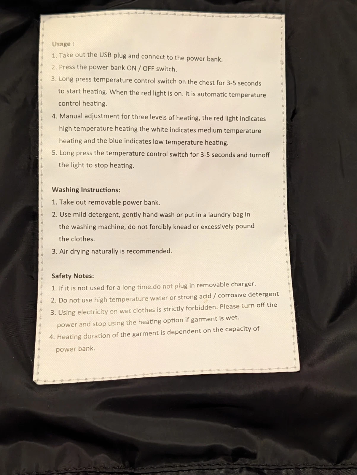 Men's XL Heated Vest - product detail image 6