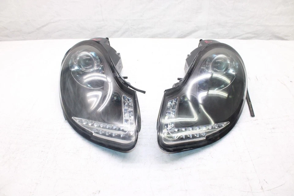 1998 PORSCHE BOXSTER 986 CONV #395 RIGHT LEFT PROJECTOR HEADLIGHTS DRL LED HALO - Image 3 of 4