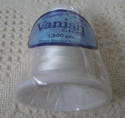 SUPERIOR THREADS VANISH EXTRA Water Soluable Thread Large 1500 yard Cone NEW