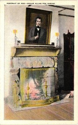 Portrait of Poe - Edgar Allen Poe Shrine Postcard Unposted