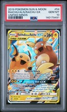 Pokemon Card Raichu & Alolan Raichu Gx 54/236 PSA 10 Unified Minds