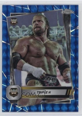 2025 Topps Chrome WWE Blue Geometric Refractor 84/99 Triple H #22 17uv