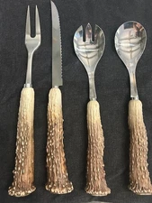 Antler Handled Serving Set (Stainless Steel) 4 piece