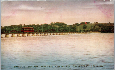 #ad Illinois Bridge from Watertown Illinoi to Cambell#x27;s Island in 1908 $7.50