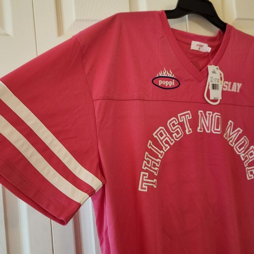 Adult Poppi Football Graphic Jersey Pink XXL V Neck Pullover, Classic Drinks Pat - Picture 5 of 10