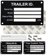 Placas de identificación de aluminio en blanco, placa de identificación de metal, etiqueta de número de serie