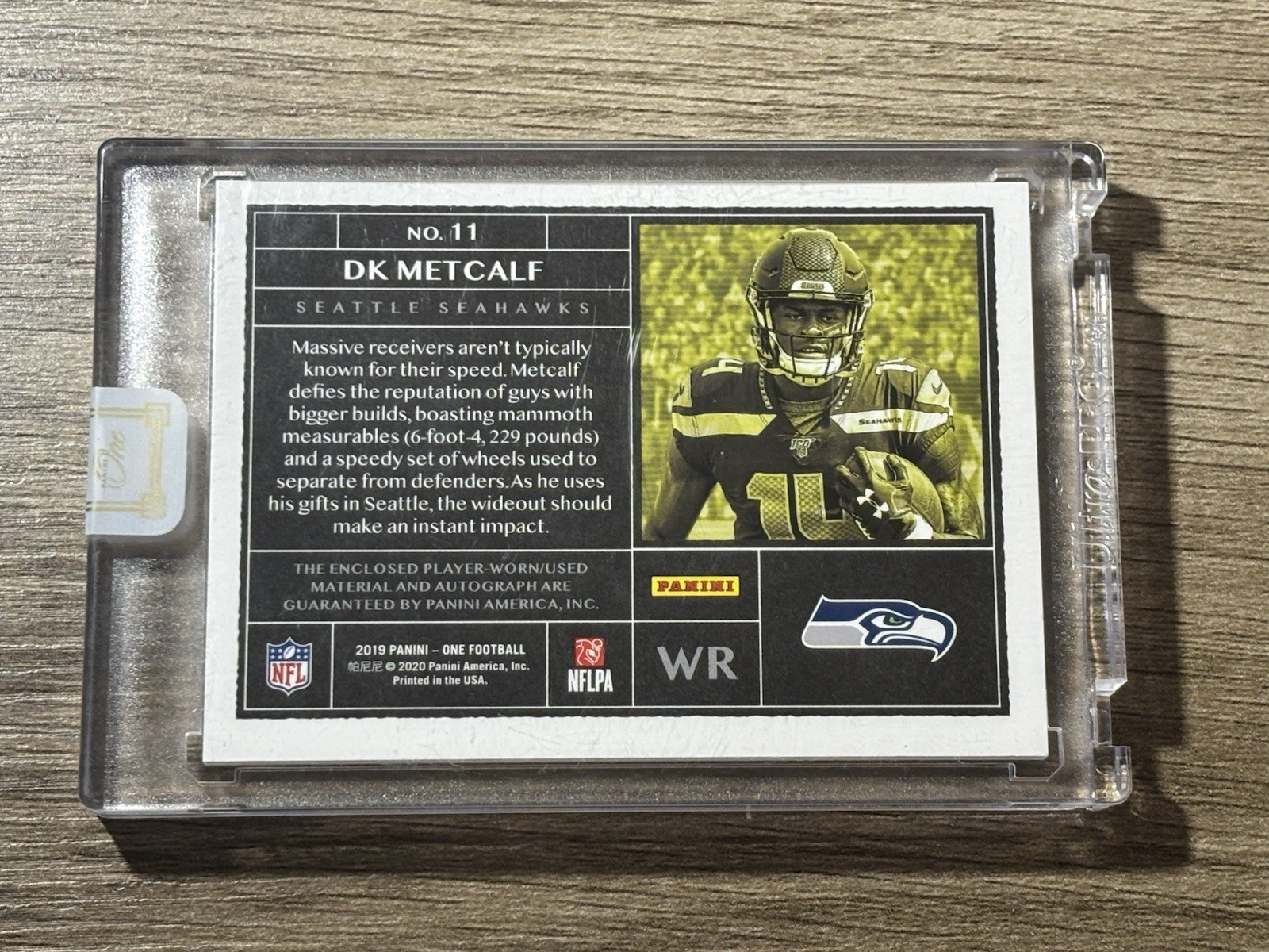 2019 Panini One DK Metcalf On Card Rookie Patch Auto 79/199 view 2