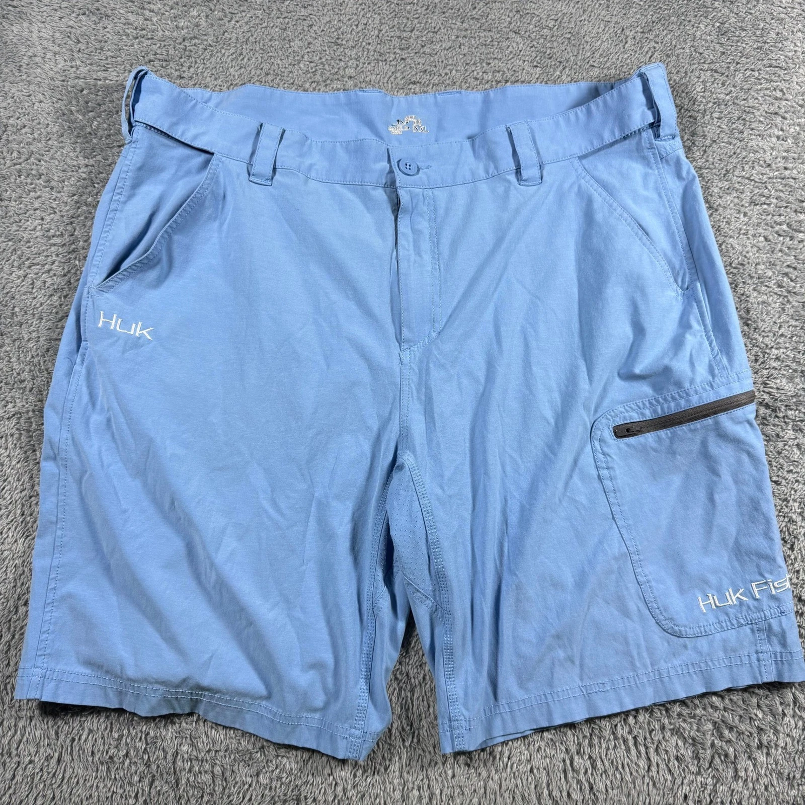 Huk Fishing Shorts Mens XXL Blue Performance Cargo Quick Dry Breathable