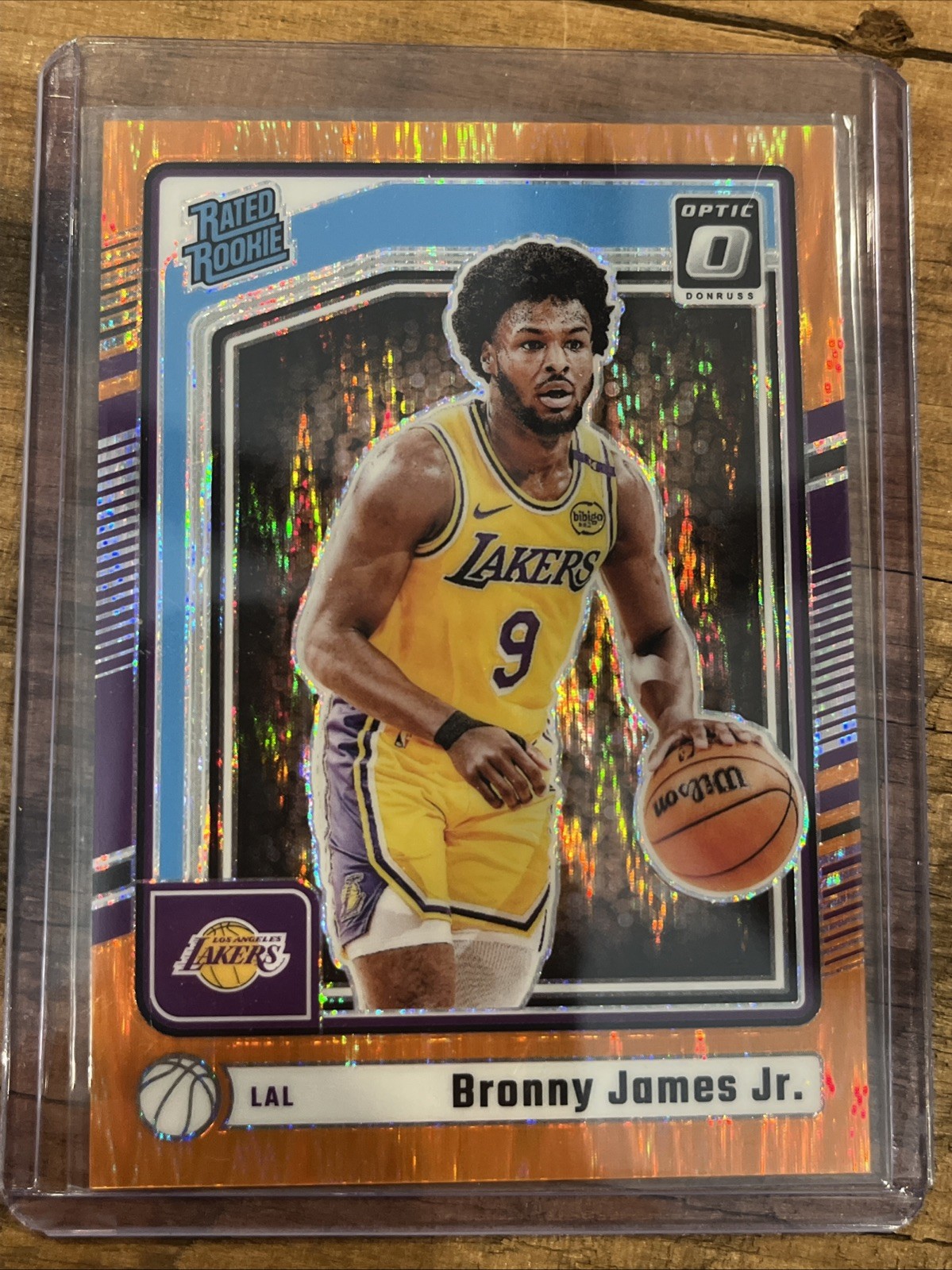 2024-25 Donruss Optic Rated Rookie Bronny James 282 Orange Shock Prizm /225 (RC)