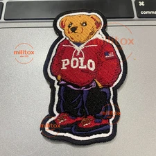 POLO Iron On Bear Patch – Premium Quality Pocket-Sized Bear Style Patch (9cm)
