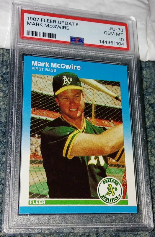 1987 FLEER UPDATE #U-76 MARK McGWIRE ATHLETICS RC ROOKIE PSA 10 GEM MINT