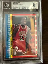 1987 FLEER STICKER BASKETBALL #2 MICHAEL JORDAN BGS 9 MINT LOW POP!