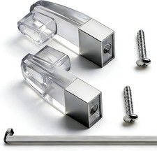 Clear Acrylic Towel Bar Brackets w Chrome Sleeve for Alumax Basco Shower Door 2