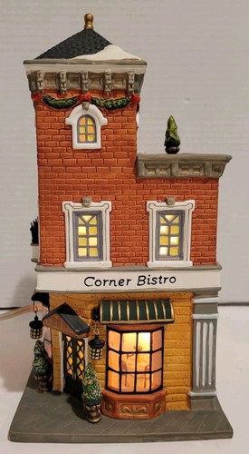 Casa de Navidad iluminada Heartland Valley Village Corner Bistro con caja y cable usada en excelente estado - Imagen 10 de 18