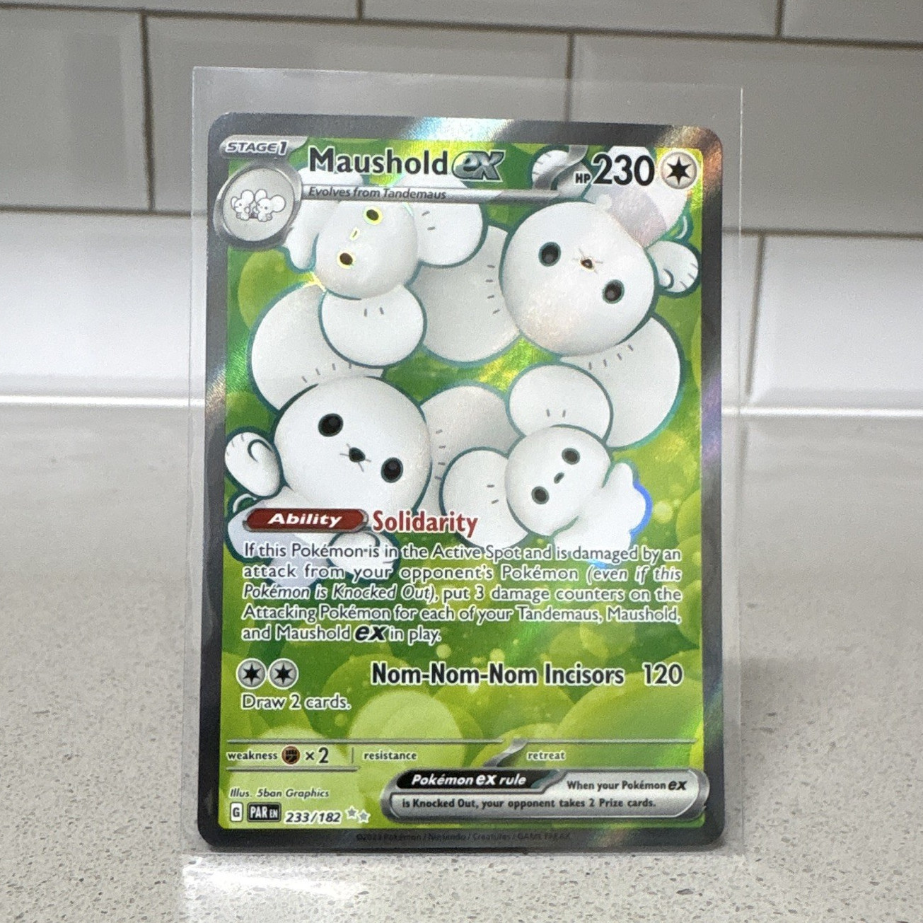 Pokemon Maushold ex 233/182 SV04 Paradox Rift Full Art Holo UR 230 HP EN