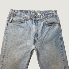 Vintage Levi's 505 Jeans Mens 34x34 Straight Leg Light Wash Orange Tab USA Made