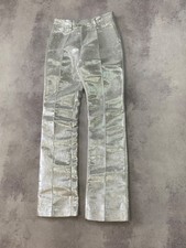 Paco Rabanne x HM Shimmery Metallic Silver Pants Size EU 44