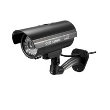 Fake Security Camera Dummy CCTV Cameras with LED Light for Home Security Black