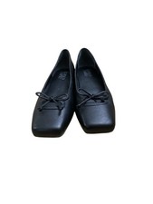 Preowned Black Franco Sarto Imara Leather Ballet Flats Size 7.5