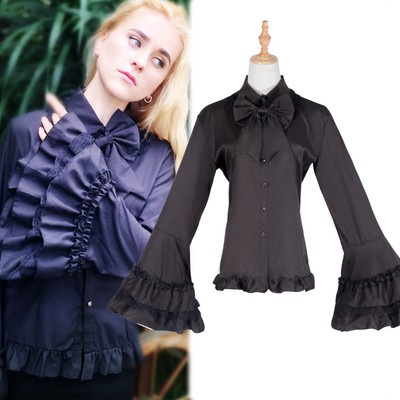 black tops with chiffon sleeves