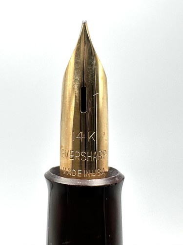 c1957 NOS? EVERSHARP VENTURA STERLING SILVER & BROWN FOUNTAIN PEN PENCIL SET 14K - Picture 15 of 18